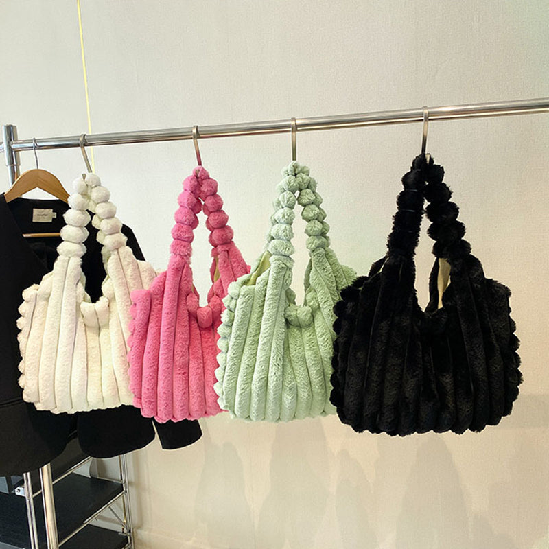 Striped Fur Bag